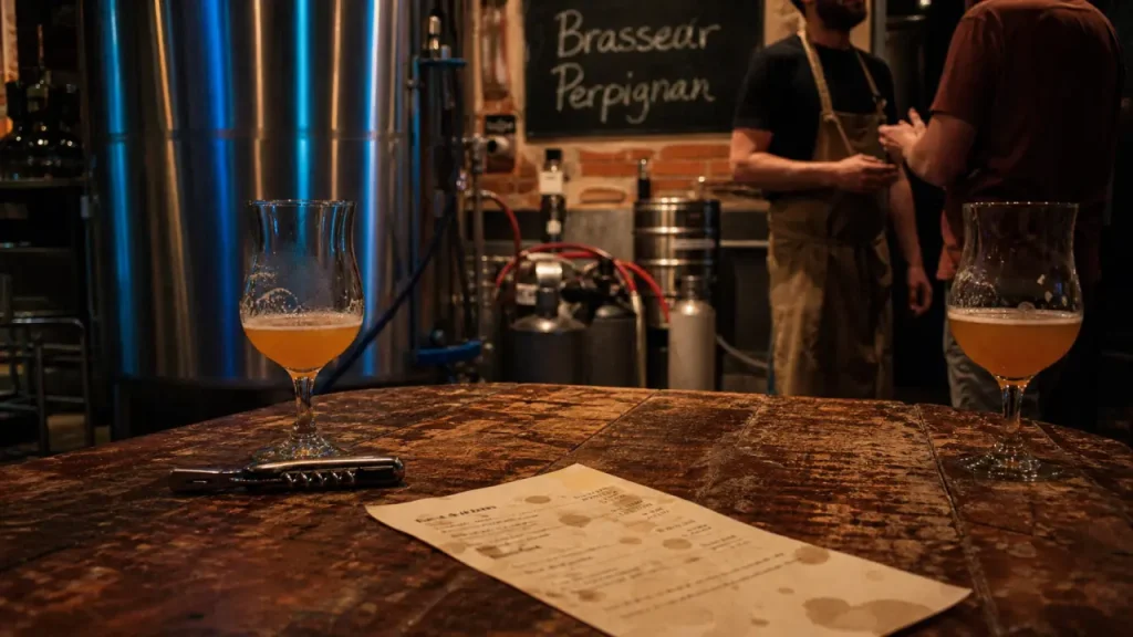 brasseur perpignan : brasserie artisanale, verres de bière locale