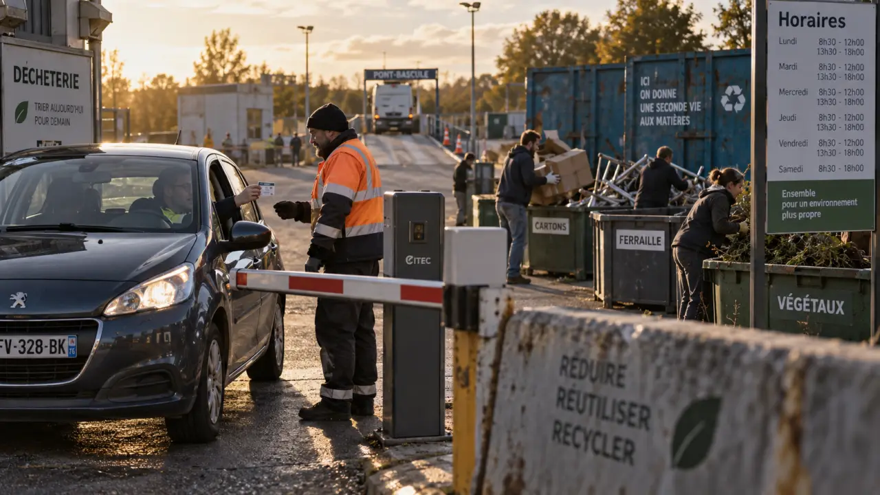 Déchetterie perpignan : dépôt trié avec badge à l’entrée