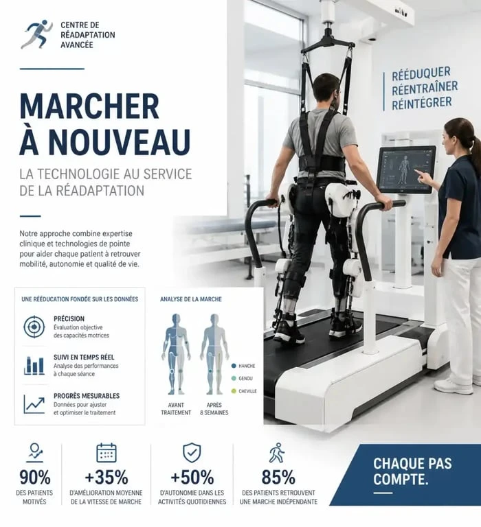 Plateau technique moderne du Pôle Santé Roussillon Perpignan pour la rééducation