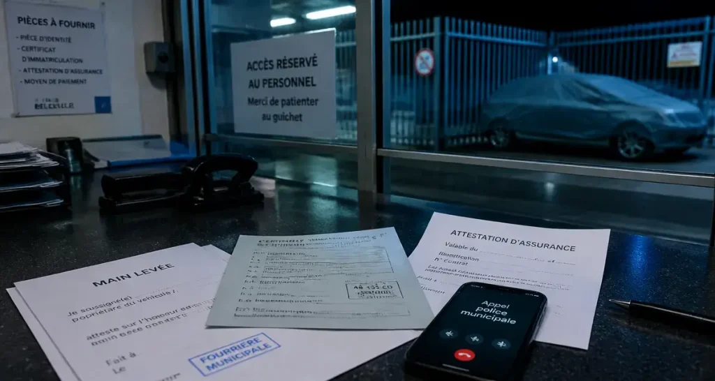 Fourriere de Perpignan Roussillon Express : récupérer un véhicule, hall administratif et documents.