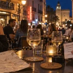 Ou sortir ce soir Perpignan : terrasse animée, verres à vin et ambiance