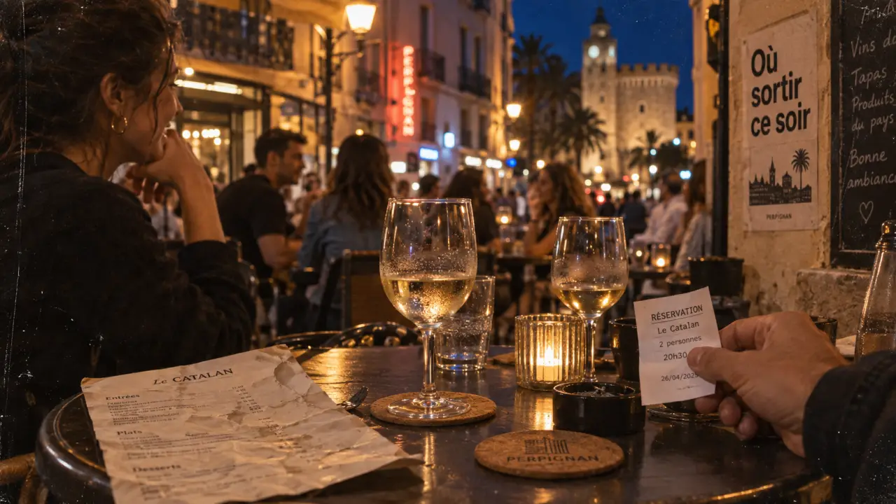 Ou sortir ce soir Perpignan : terrasse animée, verres à vin et ambiance