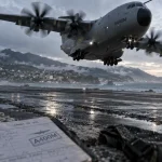 Un Airbus A400M belge en manœuvre dans le ciel de Perpignan